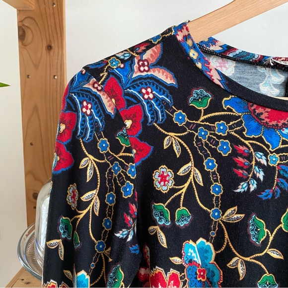 Alice + Olivia Delaina Colorful Floral Long Sleeve Crop Top XS - Picture 9 of 15